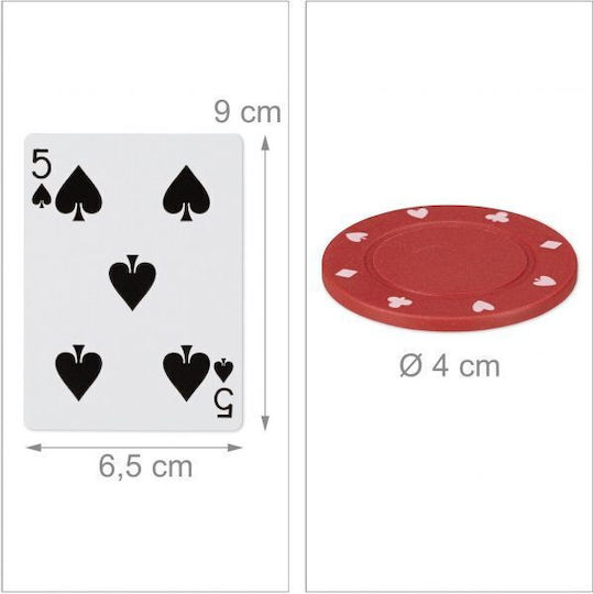 Relaxdays Σετ 200 Μάρκες Poker 20mm / 4gr με 2 Τράπουλες