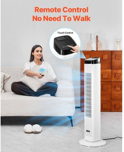 Vevor Vevor Turm Ventilator 60W mit Fernbedienung Weiß