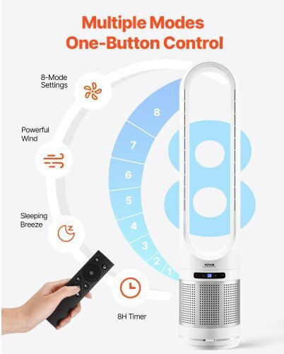 Vevor Bladeless Fan 30W with Remote Control Green