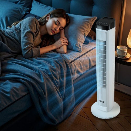 Vevor Vevor Turm Ventilator 60W mit Fernbedienung Weiß