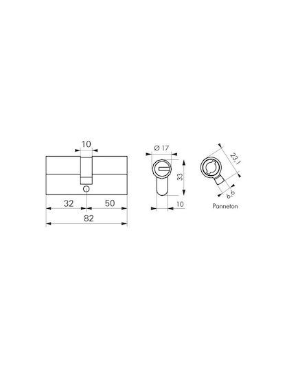 Thirard Lock Cylinder Security 80mm (30-50) with 5 Keys