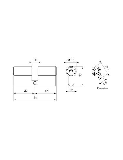 Thirard Lock Cylinder Security 80mm (40-40) with 5 Keys