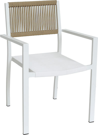 Sessel Horus Λευκό/καφέ 56x58x83cm