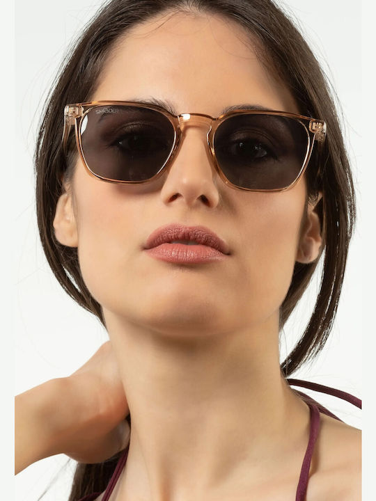 Smooder Unisex Sonnenbrille mit Rosa Kunststoff Gestell und Blau Linse BRS03
