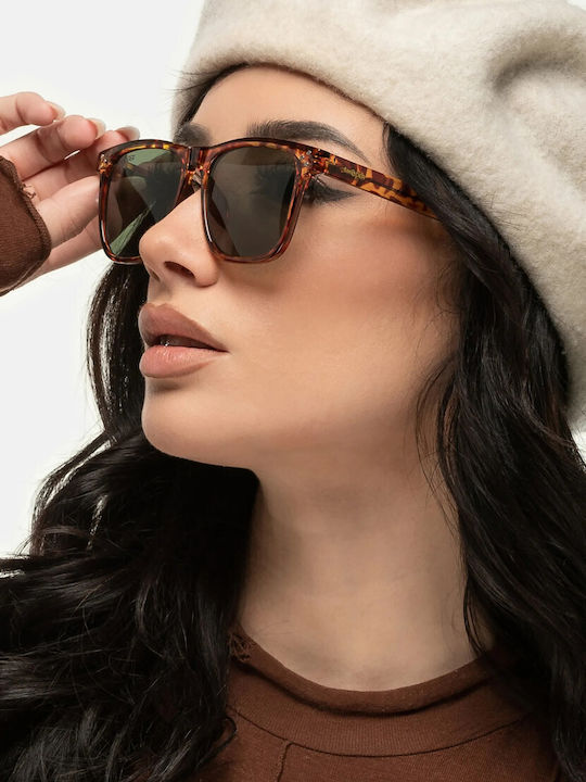 Smooder Unisex Sonnenbrille mit Braun Schildkröte Kunststoff Gestell AMS08