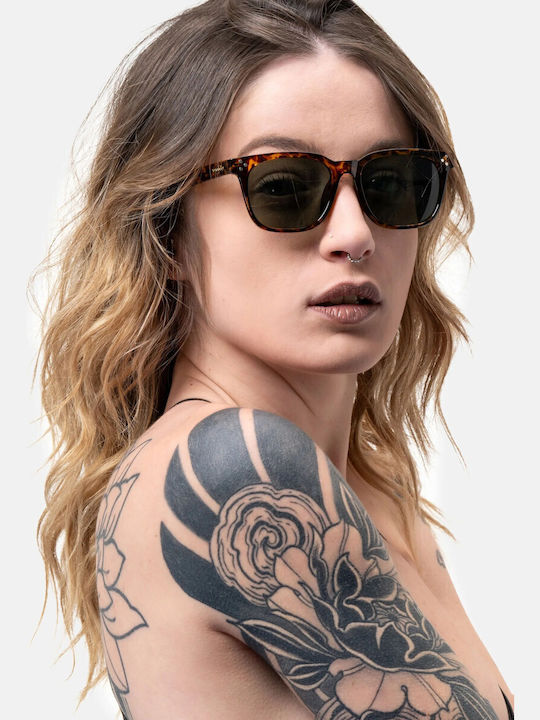 Smooder Unisex Sonnenbrille mit Braun Schildkröte Kunststoff Gestell X033