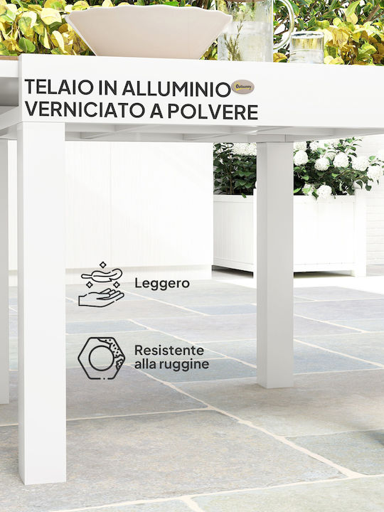 Tisch Ausziehbar White 160x80x75cm
