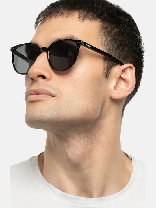 Smooder Unisex Sonnenbrille mit Schwarz Kunststoff Gestell und Schwarz Linse YAS01