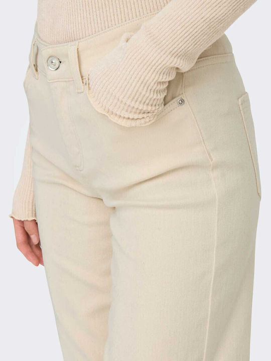 Women's Jean Trousers in Straight Line Ecru