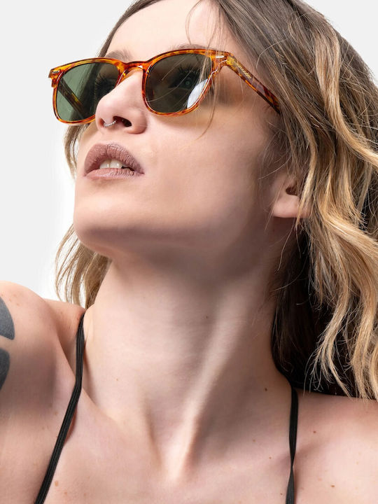Smooder Unisex Sonnenbrille mit Braun Schildkröte Kunststoff Gestell X024
