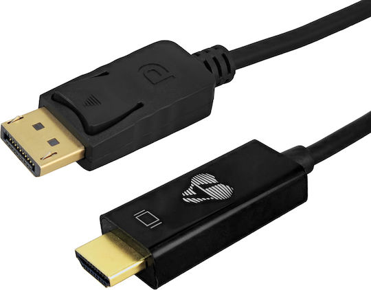 Powertech Cablu DisplayPort - HDMI de sex masculin 1.5m Negru (CAB-H183)