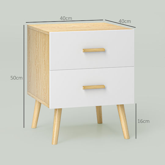 Κομοδίνο Ξύλινο Καφέ 40x40x50cm