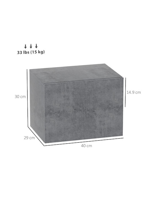 Bedside Tables Wooden Gray 2 Pieces 40x29x30cm