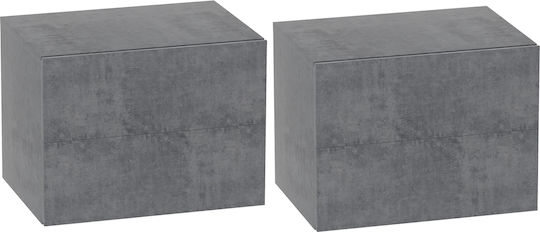 Bedside Tables Wooden Gray 2 Pieces 40x29x30cm