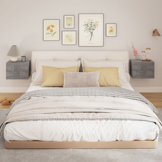 Bedside Tables Wooden Gray 2 Pieces 40x29x30cm