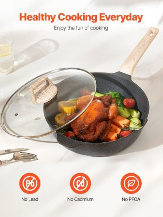 Vevor Cookware Set Made of Black Aluminum with Stone Coating 6 Pieces