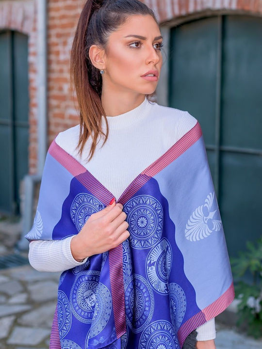 Kalfas Luxury Silk Women's Silk Scarf Blue
