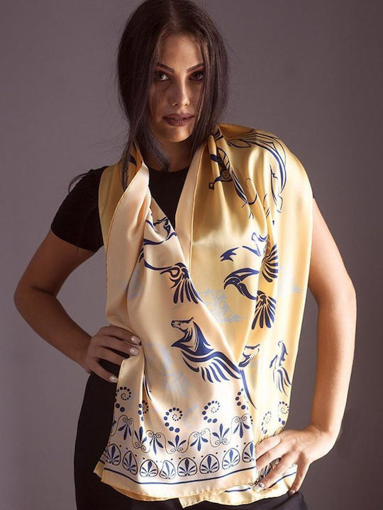 Kalfas Luxury Silk Women's Silk Scarf Gold