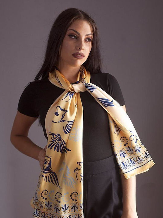 Kalfas Luxury Silk Women's Silk Scarf Gold