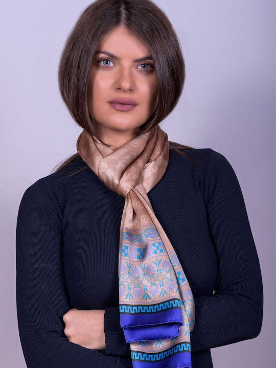 Kalfas Luxury Silk Women's Silk Scarf Beige