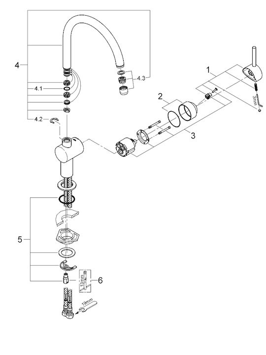 Grohe Minta Küchenarmatur Zähler Rose Gold
