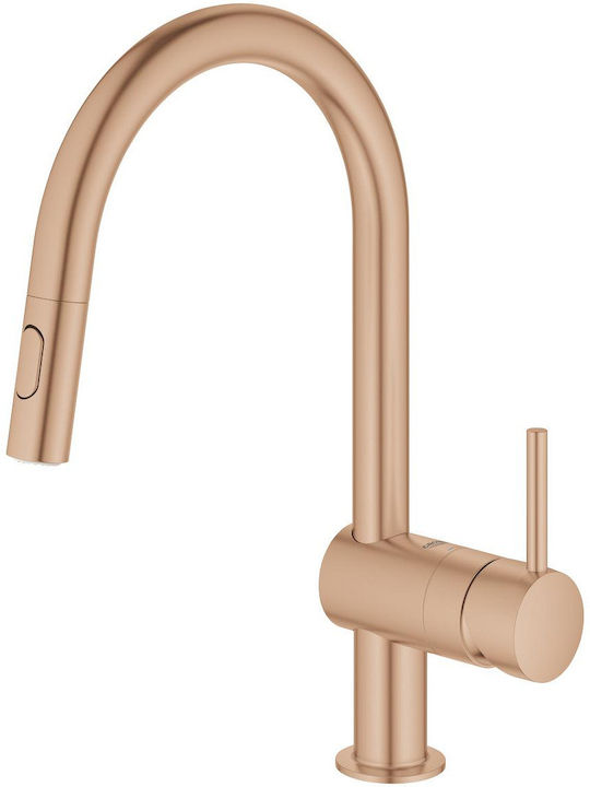 Grohe Minta Μπαταρία Κουζίνας Πάγκου Ροζ Χρυσό