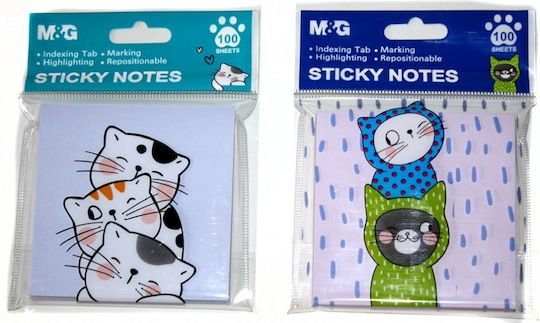 Αυτοκόλλητα Post It Cats 100χαρτάκια/7.6x7.6 M&g