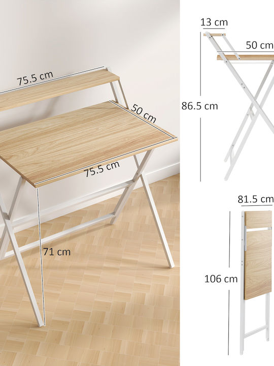Desk Wooden White 81.5x62x86.5cm