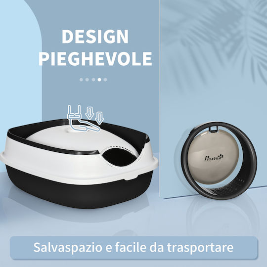 Pawhut Τουαλέτα Γάτας Κλειστή Λευκή Μ52 x Π41 x Υ38cm