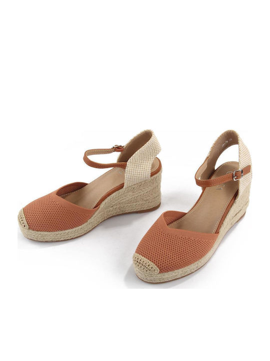 Damenplattformen im Espadrilles-Stil Orange
