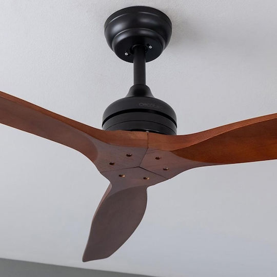 Cecotec EnergySilence Aero 5270 Ceiling Fan 132cm with Light Fixture Brown / Black
