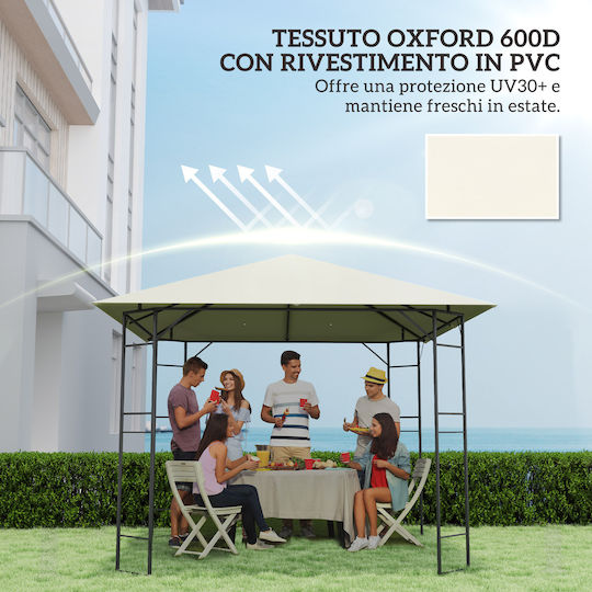 Outsunny Gazebo Cover White 3x3m