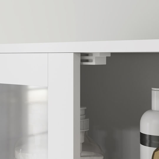 HomCom Cabinet de coloană pentru baie pardoseală M60xL30xH170.5cm Alb