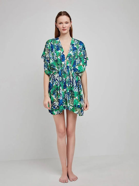 Gisela Feminin Scurt Caftan de Plajă Albastru