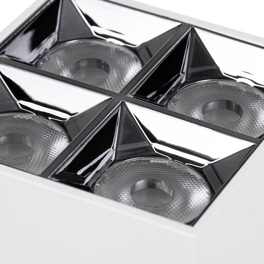GloboStar Luminar Superior Единично LED Топло бяло Спот в Бял Цвят