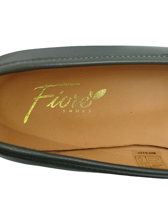 Leather Ballerinas Green