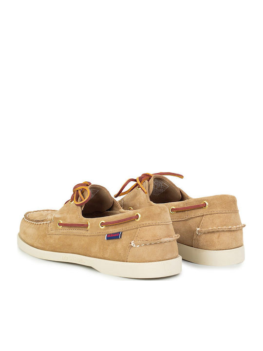 Portland Men's Suede Boat Shoes Beige