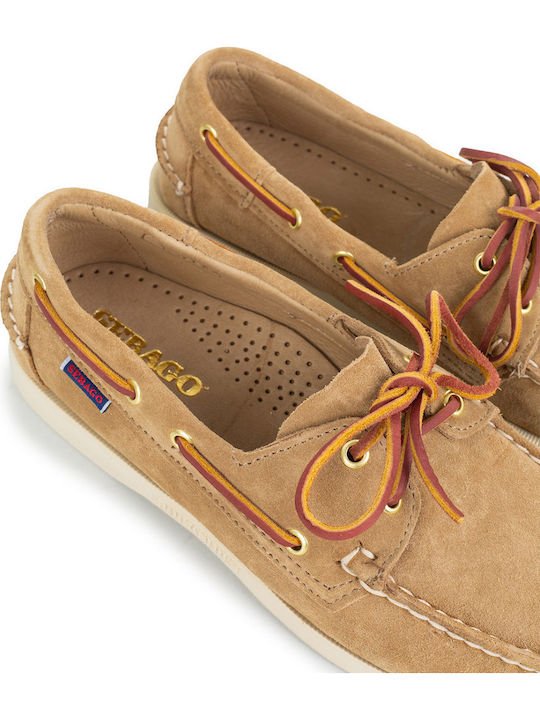 Portland Men's Suede Boat Shoes Beige