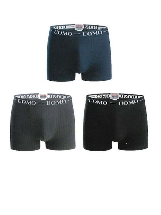 1012 Slipuri pentru bărbați Black/anthracite/blue 3Pachet