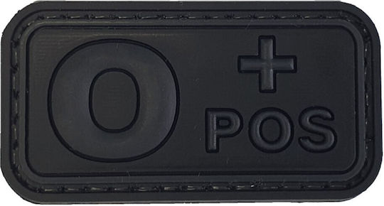 Blood Type Small Black-Grey PVC 3D Patch Blood Type B+