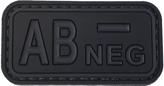 Blood Type Small Black-Grey Patch PVC 3D Blood Type O+
