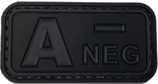 Blood Type Small Black-Grey Patch PVC 3D Blood Type O+