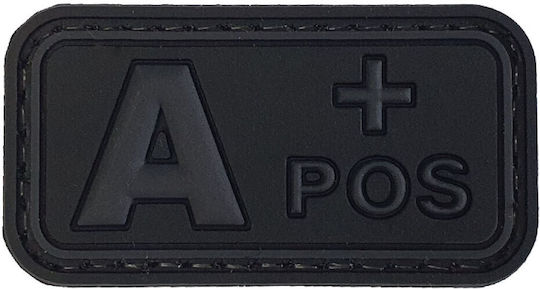 Blood Type Small Black-Grey PVC 3D Patch Blood Type O