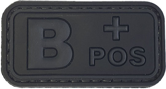 Blood Type Small Black-Grey Patch PVC 3D Blood Type A