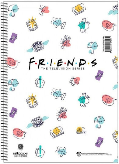 Salko Paper Spiral Notebook Ruled A4 30 Sheets 1pcs (Μiscellaneous Designs)