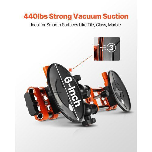 Vevor Aluminum Double Work Suction Cup 152.4mm with Max Lifting Weight 6.5kg