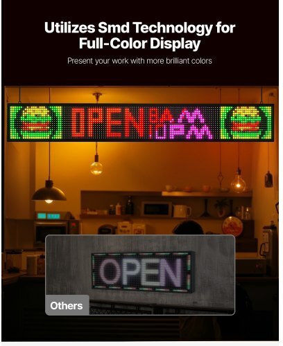 Vevor Επιγραφή LED Μονής Όψης 132.08x20.32cm