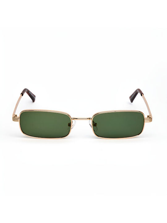 AV Sunglasses Cali Unisex Sunglasses with Gold Metal Frame and Gold Lens 128-GOLD