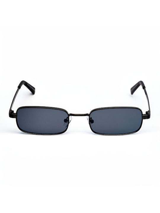 AV Sunglasses Cali Unisex Sunglasses with Black Metal Frame and Black Lens