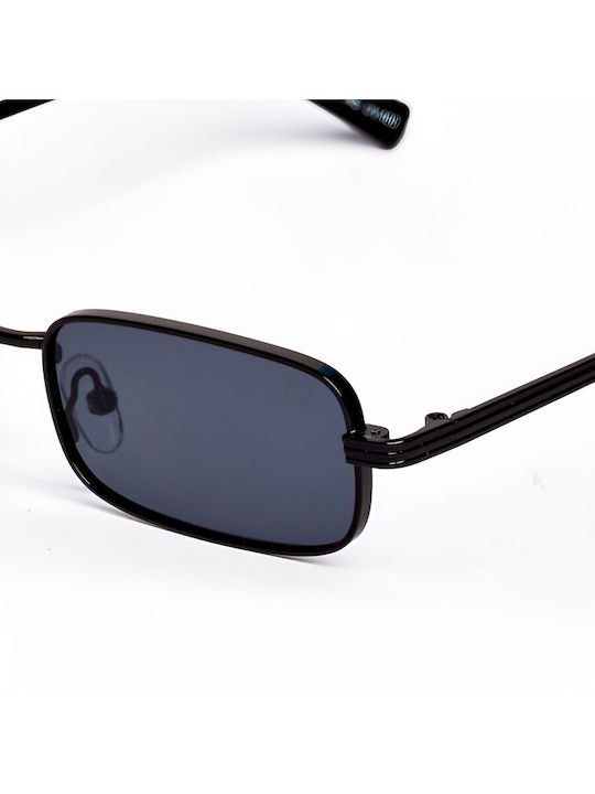 AV Sunglasses Cali Unisex Sunglasses with Black Metal Frame and Black Lens
